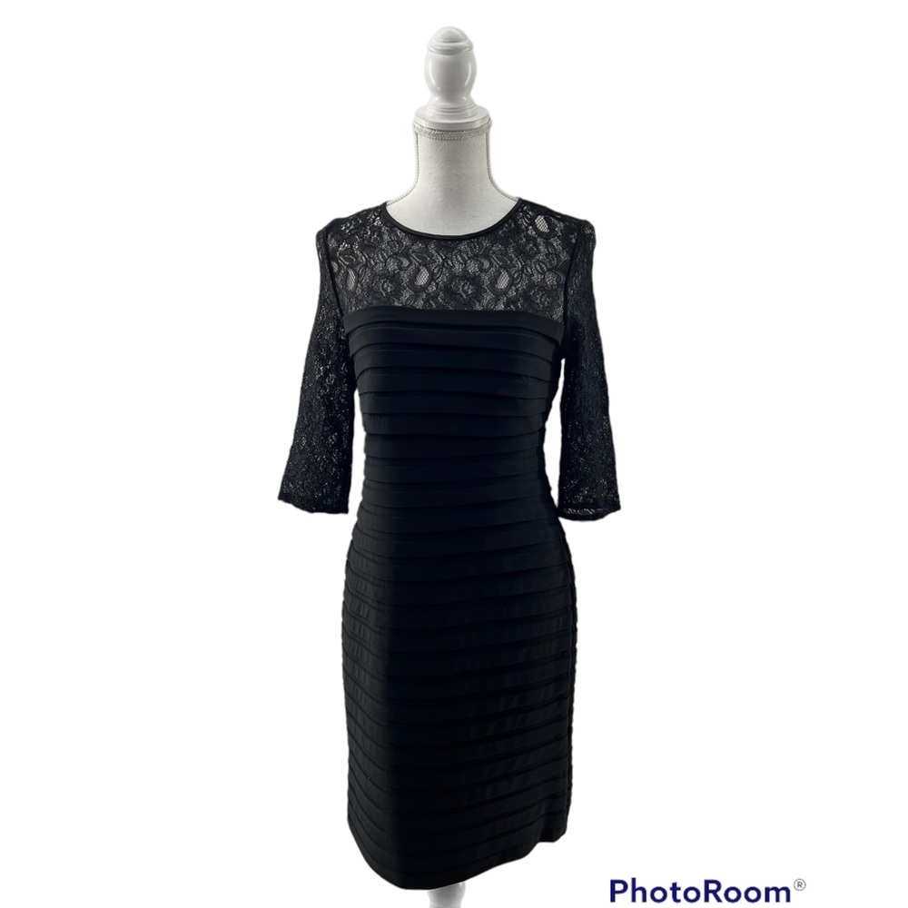 Adrianna Papell Lace Illusion Banded Sheath Dress